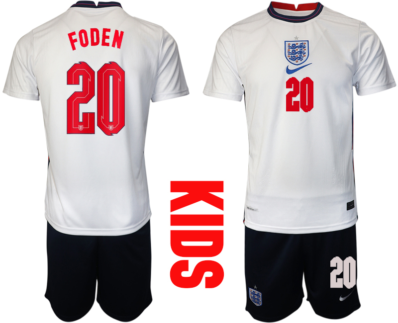 2021 European Cup England home Youth #20 soccer jerseys